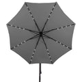 Umbrela de gradina cu brat lateral banana, iluminare LED, cu husa, 300cm, gri