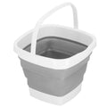 Lighean pliabil, patrat, din plastic si silicon, 30x24cm, 10litri, gri
