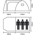 Cort plaja sau camping, impemeabil, cu terasa, 4 locuri, 200x350x135cm, gri