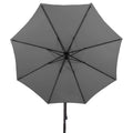 Umbrela de gradina cu brat lateral banana, iluminare LED, cu husa, 300cm, gri
