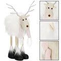 Figurina Craciun, Ren alb cu fular, inaltime 48cm