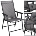 Scaun de gradina metalic, pliabil, 95x57x66cm, maxim 150kg, gri