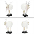 Figurina Craciun, Ren alb cu fular, inaltime 48cm