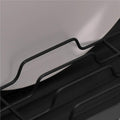 Uscator de vase cu suport tacamuri, din otel, cu tava de scurgere, manere lemn, 42x32x15cm, negru