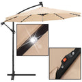 Umbrela de gradina cu brat lateral banana, iluminare LED, cu husa, 300cm, crem