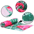 Prosop de plaja cu uscare de rapida, husa de transport, 90x180cm, model pepene verde