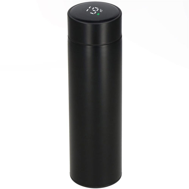Cana termos Smart, inox, display LED, afisare temperatura, 500ml, 23cm, negru