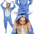 Pijama tip salopeta pentru adulti, model Stitch, marime S