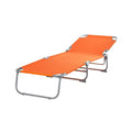 Sezlong pliant Sersimo, 186 x 56 cm, pentru plaja sau gradina, portocaliu, capacitate 110kg