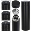 Cana termos Smart, inox, display LED, afisare temperatura, 500ml, 23cm, negru