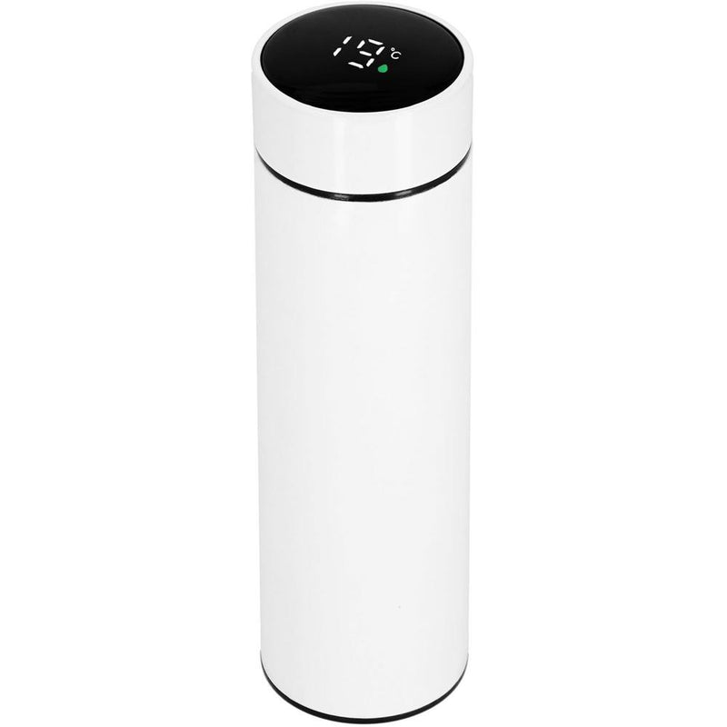Cana termos Smart, inox, display LED, afisare temperatura, 500ml, 23cm, alb
