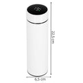 Cana termos Smart, inox, display LED, afisare temperatura, 500ml, 23cm, alb