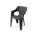 Curver Scaun de grădină din plastic Bilboa Iowback cu cotiere, negru