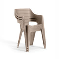 Curver Bilbao iowback scaun de grădină din plastic cu brațe cappuccino