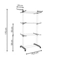 Uscator vertical pentru rufe, mobil si pliabil, cu doua umerase, 75x57x170cm, sarcina 20kg