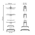 Uscator vertical pentru rufe, mobil si pliabil, cu doua umerase, 75x57x170cm, sarcina 20kg
