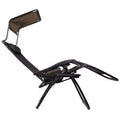 Sezlong pliabil cu parasolar si suport pahare, 77x110x175cm, maro