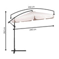 Umbrela de gradina cu brat lateral banana, cu husa, 300cm, bej