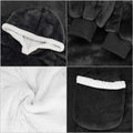 Patura tip hanorac, cu maneci, gluga si buzunare, material plus, marime universala, grafit