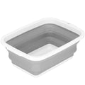 Lighean pliabil, dreptunghiular, din plastic si silicon, 40x29x15cm, 8.5litri, gri