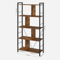 VASAGLE Biblioteca din lemn cu 5 nivele, stil industrial, 30x74x150cm, maro rustic