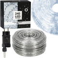 Instalatie tub furtun luminos pentru Craciun, 240 LED-uri, 10 m, pentru exterior, alb rece