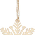 Decoratiune brad fulg de zapada din lemn, set 6 bucati, maro