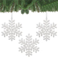 Decoratiune brad fulg de zapada, set 3 bucati, 8cm, alb