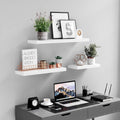 VASAGLE Raft de perete suspendat plutitor, MDF, sistem montare inclus, 60x20x4cm, alb