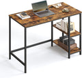 VASAGLE Birou cu 2 rafturi pe stanga sau dreapta, cadru din otel, 50x100x75cm, industrial, maro rustic si negru