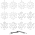 Decoratiune brad fulg de zapada, set 12 bucati, 9-10cm, alb