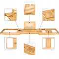 Raft cu tava pentru cada din bambus natural Sersimo 1025, extensibila, 75-111x23cm