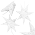 Stea decorativa 3D din hartie ajurata, 50cm, alba
