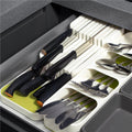 Organizator tacamuri sertar, 5 compartimente, 40x11x5,5cm, alb