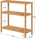 SONGMICS Raft de depozitare din bambus, cu 3 niveluri, 60x26x66 cm, maro