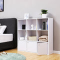 VASAGLE Biblioteca din lemn, cu 9 cuburi, 3 dulapuri inferioare, 98x98x29cm, alb