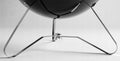 Gratar rotund, din otel, cu suport cromat, tava din inox, 43x37cm, negru