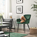 SONGMICS Scaun living tapitat din catifea cu cotiere, sarcina 120 kg, 63x60x85 cm, verde