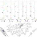 Ghirlanda luminoasa tip perdea cu stelute 138 LED-uri, 2m, pentru interior/exterior, iluminare multicolor