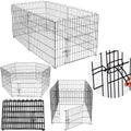 Tarc pentru animale de companie, din fier, forma configurabila, cu usa de acces, 3XL, 165x85x73cm, negru