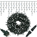 Ghirlanda luminoasa tip perdea Premium 300 LED-uri, 14,5m, 18Wati, interior/exterior, cu flash, alb rece