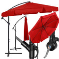 Umbrela de gradina cu brat lateral banana, cu husa, 300cm, rosu