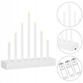 Lumanari decorative de Craciun, 7 becuri tip LED, culoare argintiu