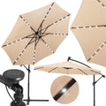 Umbrela de gradina cu brat lateral banana, iluminare LED, cu husa, 300cm, crem