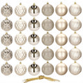 Set globuri de Craciun, 30 bucati, 6 modele, 8cm, auriu