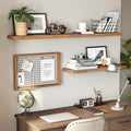 VASAGLE Raft de perete suspendat plutitor, MDF, sistem montare inclus, 60x20x4cm, vintage maro