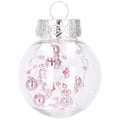 Set globuri de Craciun Inedit, 24 bucati, 5cm, transparente si roz pal