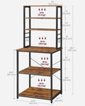 VASAGLE Raft de bucatarie, spatiu cuptor cu microunde, 6 rafturi, 40x60x167cm, maro rustic si negru