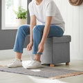 SONGMICS Taburet pliabil cu sezut moale, spatiu de depozitare, maxim 300kg, 38x38x40cm, gri