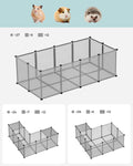 SONGMICS Tarc pentru animale de companie, din plastic, DIY, configurabil, 143x73x46cm, gri